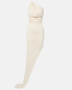 Rick Owens Aaliyah Asymmetric Draped Gown - White