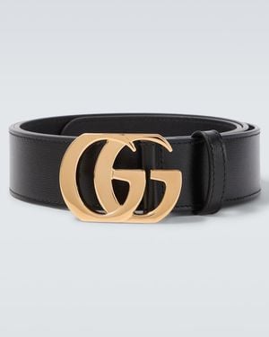 Gucci Guertel Cut Gg Marmont Aus Leder - Schwarz