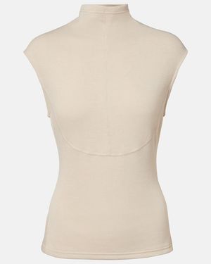 Proenza Schouler Zana Ribbed-Knit Top - Natural