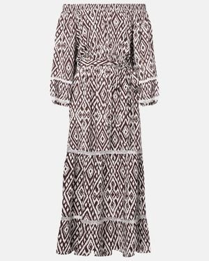 Melissa Odabash Eclipse Gathered Printed Midi Dress - Purple