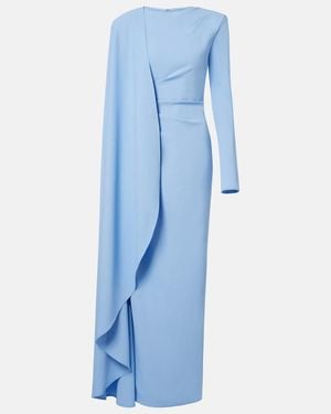 Rachel Gilbert Abito Lungo Dion Con Mantella - Blu