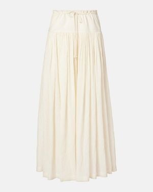 The Row Berenice Cotton Muslin Wide-Leg Pants - White