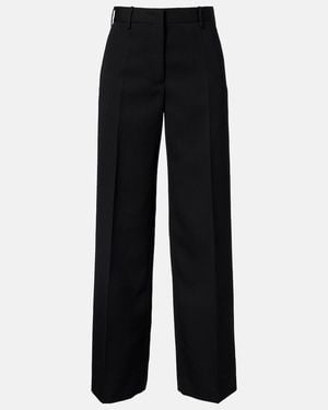 Jil Sander Low-Rise Wool Straight Trousers - Black