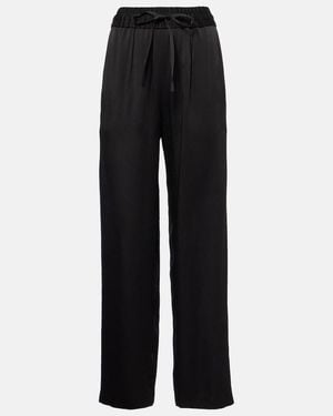 Isabel Marant Kendry Satin Wide-Leg Pants - Black