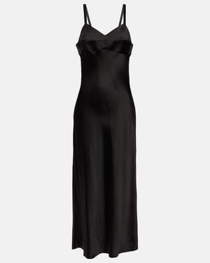 KHAITE Joely Satin Slip Dress - Black