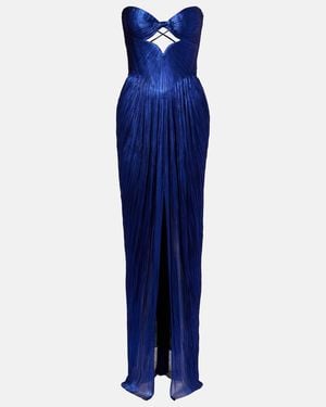 Maria Lucia Hohan Stephanie Silk Tulle Bustier Gown - Blue