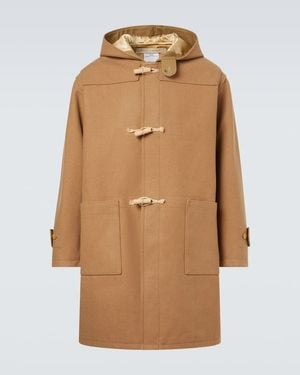 Visvim Commodore Wool And Linen Duffel Coat - Natural
