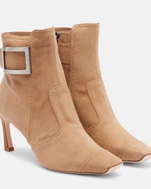 Roger Vivier Trompette 70 Suede Ankle Boots - Brown