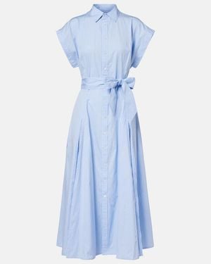 Polo Ralph Lauren Hemdblusenkleid Aus Baumwolle - Blau