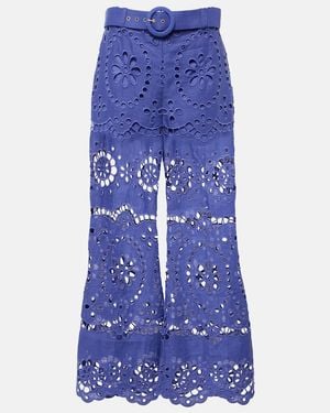 Zimmermann Floral Pattern Bell-Bottoms - Purple