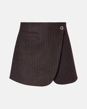 Coperni Pinstripe Wrap Skirt - Grey