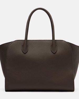 The Row Marlo 12 Leather Tote Bag - Black