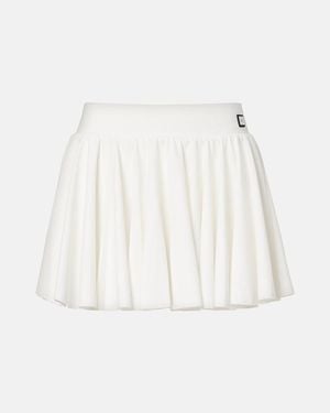 Tory Burch T Monogram Gathered Jersey Skort - White
