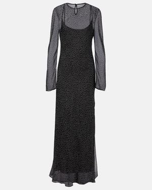 SIR. Polka-Dot Silk Maxi Dress - Black