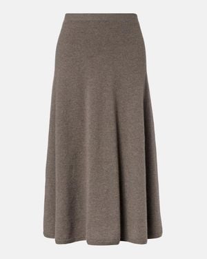The Row Masini Cashmere Midi Skirt - Brown