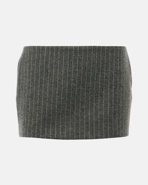 Alex Perry Pinstripe Low-Rise Miniskirt - Grey
