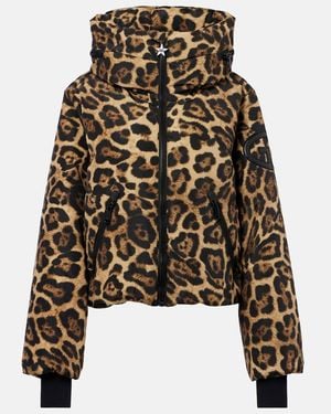 Goldbergh Pantera Leopard-Print Down Ski Jacket - Black