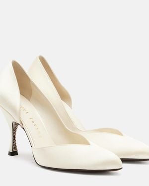 Herbert Levine Not Half Bad Embellished Satin Court Shoes - White