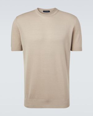 Thom Sweeney Wool T-Shirt - Natural