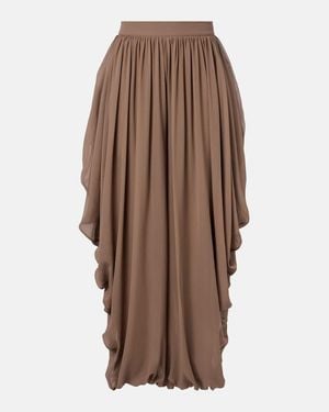Elie Saab Draped Silk Trousers - Brown