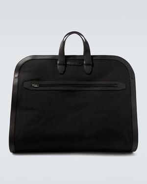 Brioni Leather-Trimmed Garment Bag - Black