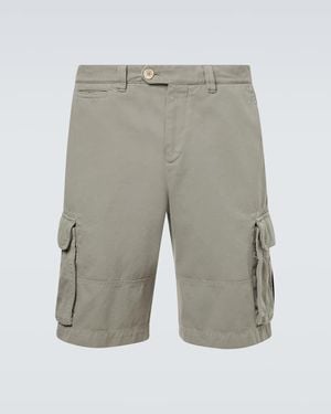 Brunello Cucinelli Cotton Cargo Shorts - Grey