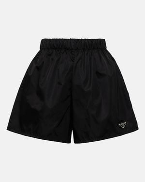 Prada Shorts De Re-nylon De Tiro Alto - Black