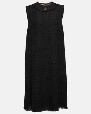 Dolce & Gabbana Wool-Blend Minidress - Black
