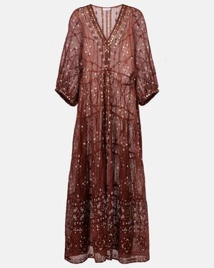 Juliet Dunn Printed Cotton Maxi Dress - Red