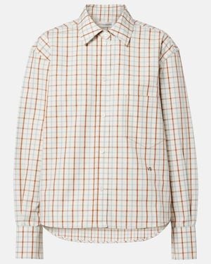 Victoria Beckham Ellis Checked Cotton Shirt - White