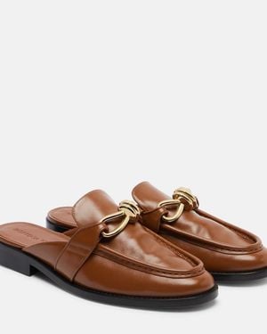 Bottega Veneta Astaire Knot Leather Mules - Brown