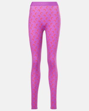 Marine Serre Bedruckte Leggings Moon - Pink