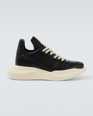 Rick Owens Geth Runner Leather Trainers - Black