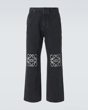 Loewe Anagram Wide-Leg Jeans - Blue