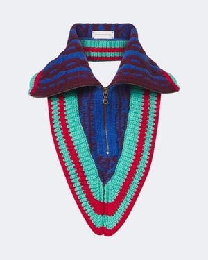 Dries Van Noten Wool Collar - Blue