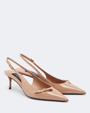 Dolce & Gabbana Dg Patent Leather Slingback Pumps - Pink