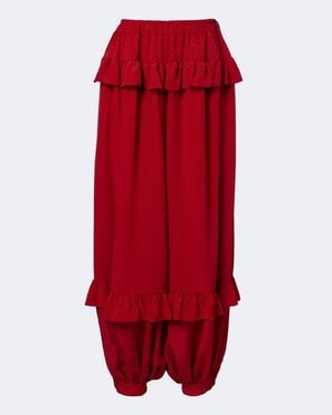 Chloé Ballonhose Aus Seiden-Jacquard - Rot