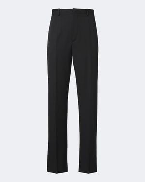 Bottega Veneta Wool Grain De Poudre Straight Trousers - Black