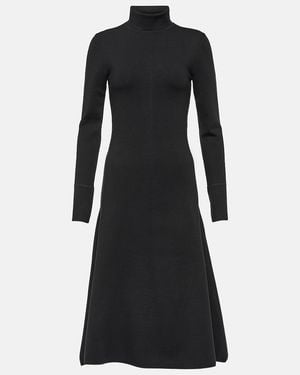 JOSEPH Turtleneck Silk-Blend Midi Dress - Black