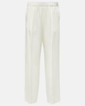 Jil Sander Satin Straight Trousers - White