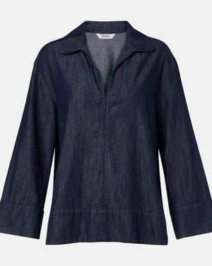 Max Mara Caterina Cotton Top - Blue