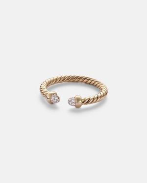 David Yurman Cablespira Micro 18Kt Ring With Diamonds - White