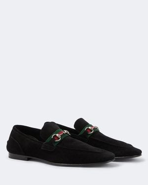 Gucci Loafers Como Horsebit Aus Veloursleder - Schwarz