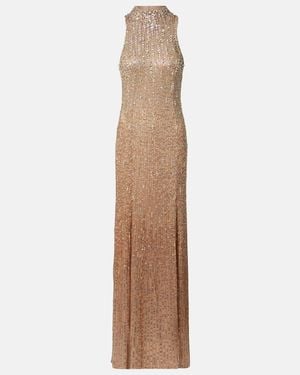 Jenny Packham Benue Embellished Silk Gown - Natural