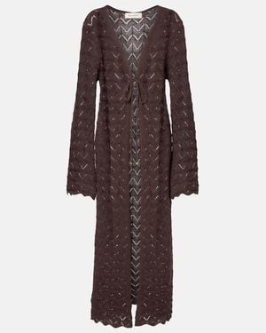 Bananhot Boha Pointelle Cotton-Blend Beach Cover-Up - Brown