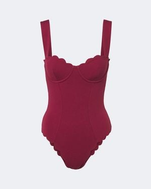 Marysia Swim La Roche Scalloped Swimsuit - Red