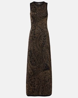 Etro Wool-Blend Jacquard Maxi Dress - Black