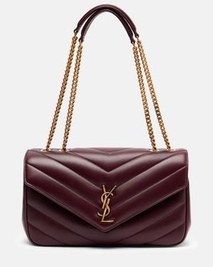 Saint Laurent Loulou Medium Leather Shoulder Bag - Purple