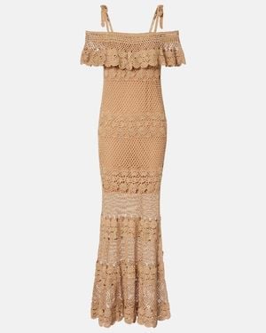 Anna Kosturova Marianne Crochet Cotton Maxi Dress - Natural