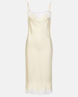 Stella McCartney Lace-Trimmed Satin Slip Dress - Natural